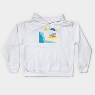 Sunbed beachy fresh morning Kids Hoodie